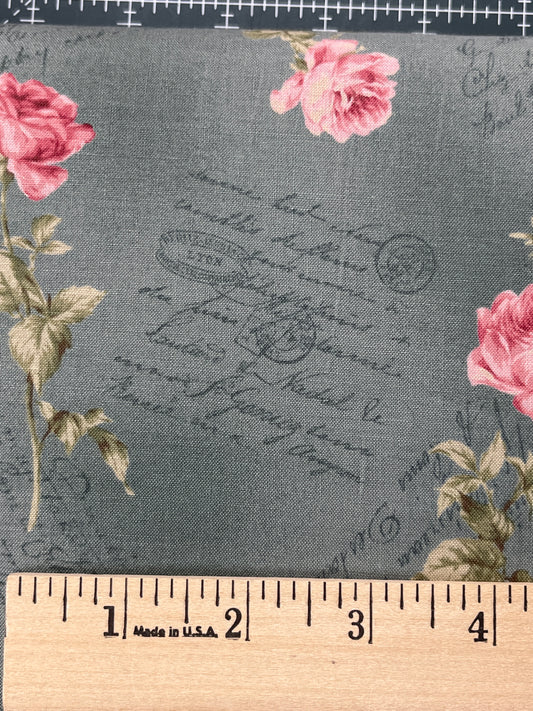 Floral Collection-Rose Script (Gray)