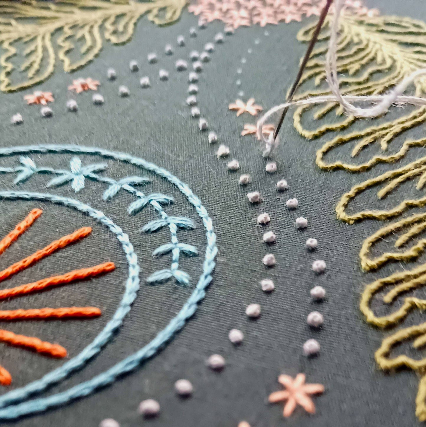 Blue moon embroidery kit