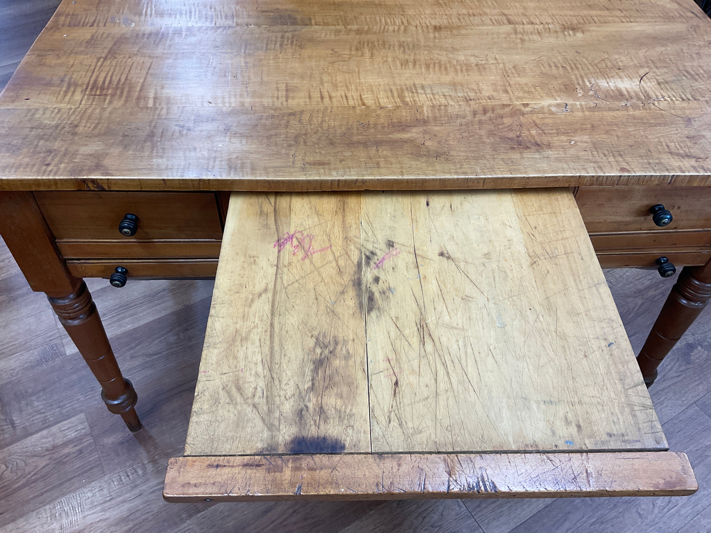 Antique tiger maple bakers - possum table