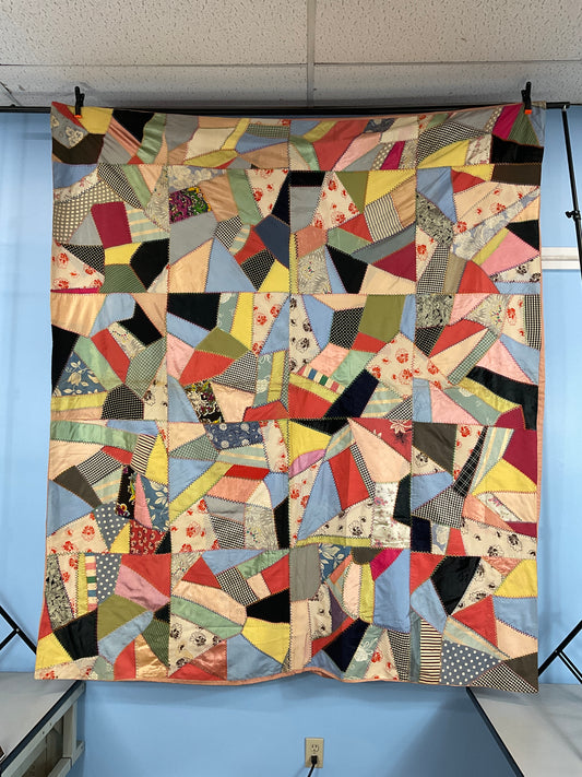 Satin/Silk Crazy Quilt 1930s-40s