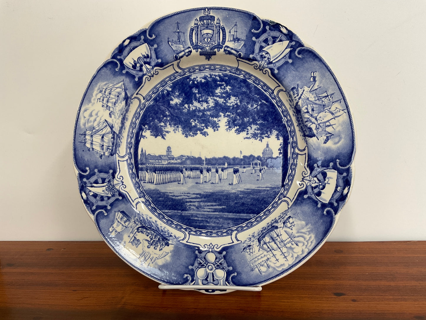 Wedgewood U.S. Naval Academy Plate-Staffordshire Blue