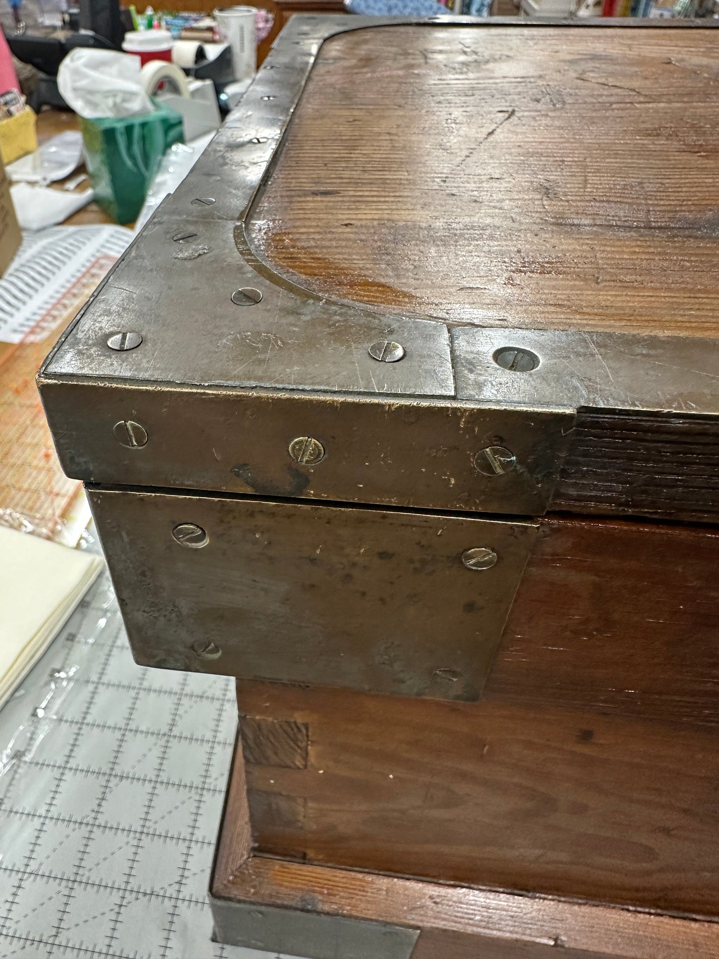 Vintage pine carpenters tool box