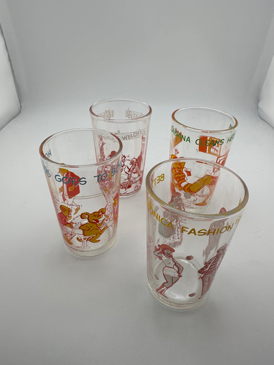 Vintage 1970s juice glass featuring characters from Archie Comics