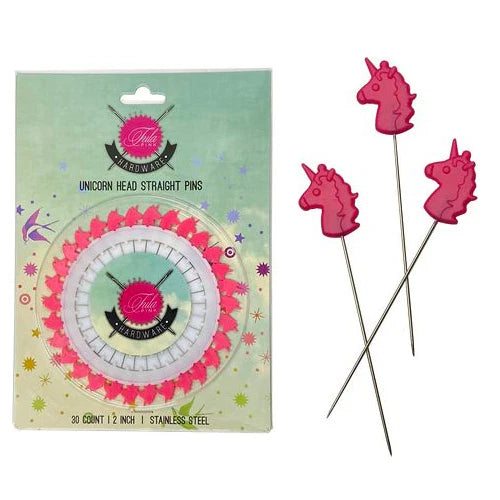 Tula Pink Unicorn Head Straight Pin