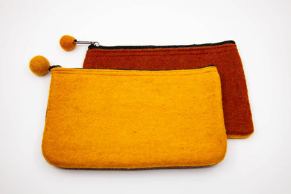 2-Tone Medium Organizer Pouch | Felt Zip Pouch | Makeup Bag