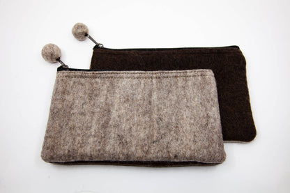 2-Tone Medium Organizer Pouch | Felt Zip Pouch | Makeup Bag