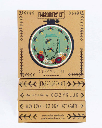 Fireflies embroidery kit