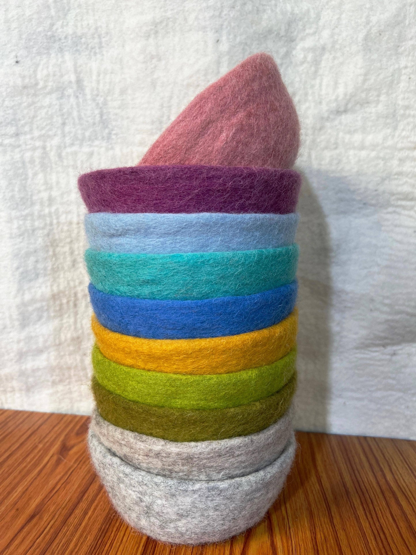 Felt Bowl Pastels-Small | Wool Felt Bowl | Yarn Holder Bowl