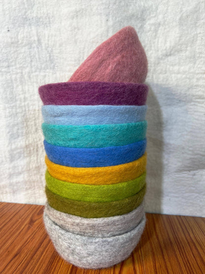 Felt Bowl Pastels-Small | Wool Felt Bowl | Yarn Holder Bowl