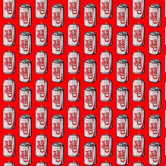 Northcott Fabrics - Coca-Cola Core - Diet Coke Cans - Red