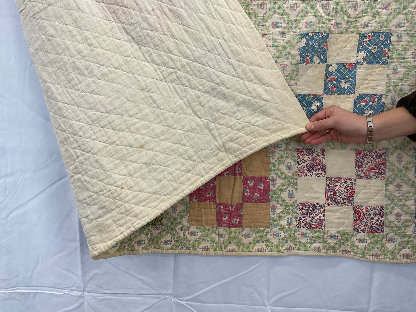 9 patch 1920s/30s Quilt