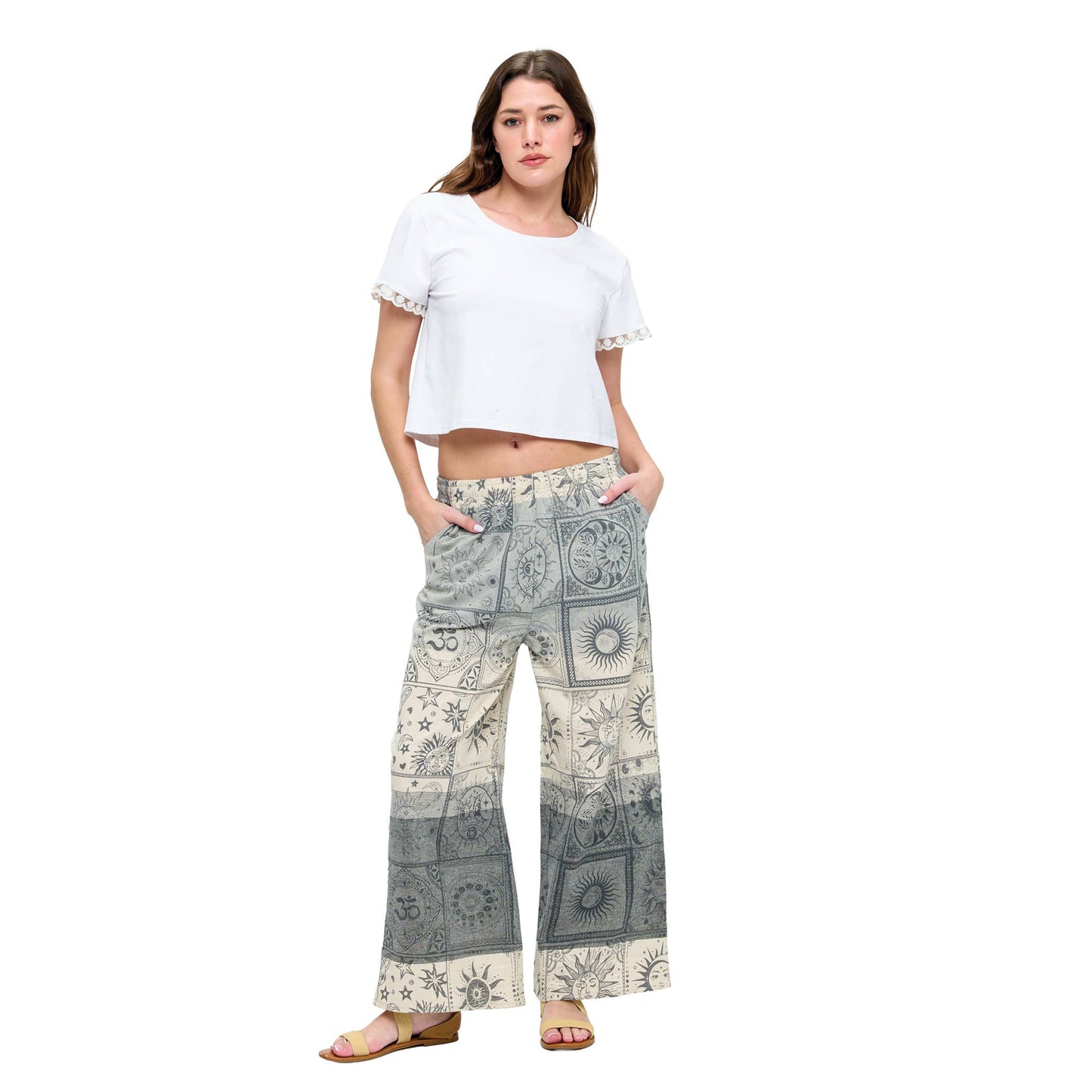 Pants Celestial Sun Moon Print