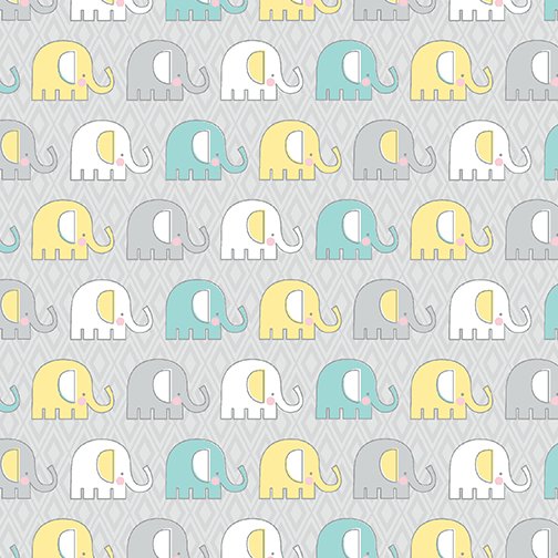 Adorable Elephant Teal/Grey