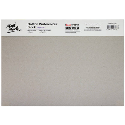 Cotton Watercolor Paper Block Premium 300gsm A4 11.7 x 8.3in