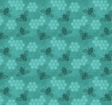 Garden Bees Teal