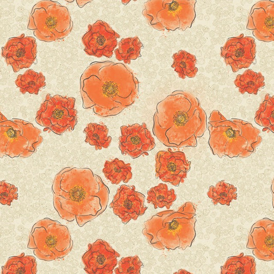 Modern Vintage:Treasure- Treasured Poppies Natural