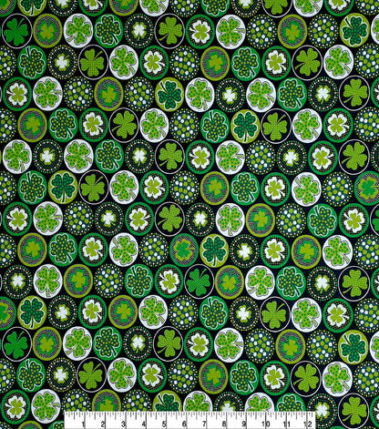 Shamrocks with Dots Black St. Patrick's Day