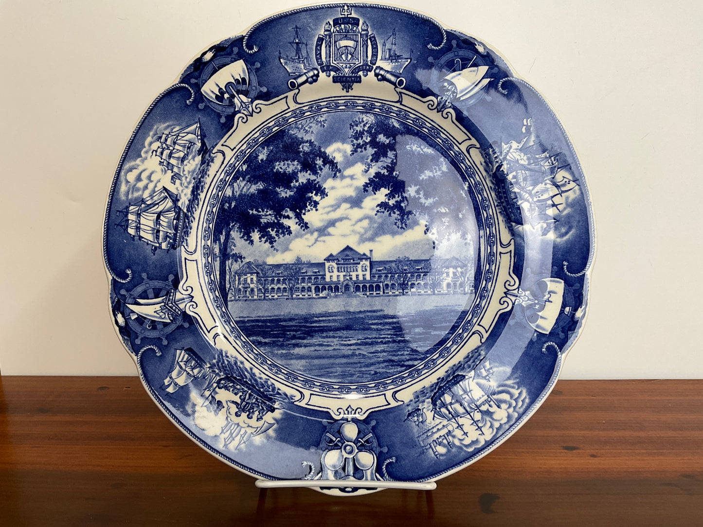 Wedgewood U.S. Naval Academy Plate-Staffordshire Blue