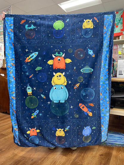 Space Monsters Minky Quilt Kit
