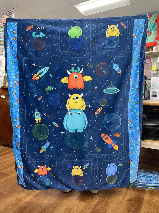 Space Monsters Minky Quilt Kit