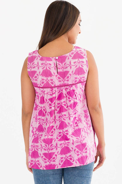 Pavitra Block Print Sleeveless Tops