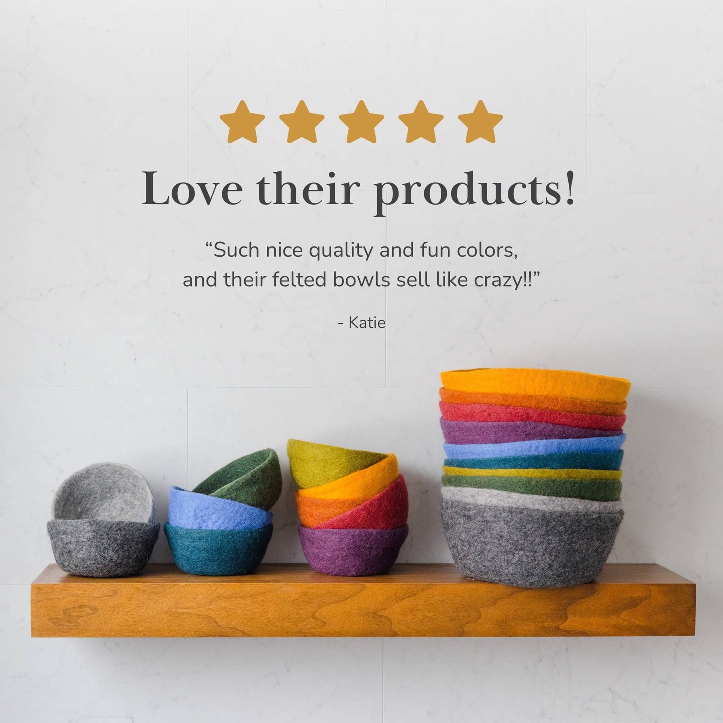 Felt Bowl - Small Ombre | Wool Yarn Bowl | Knitting Bowl