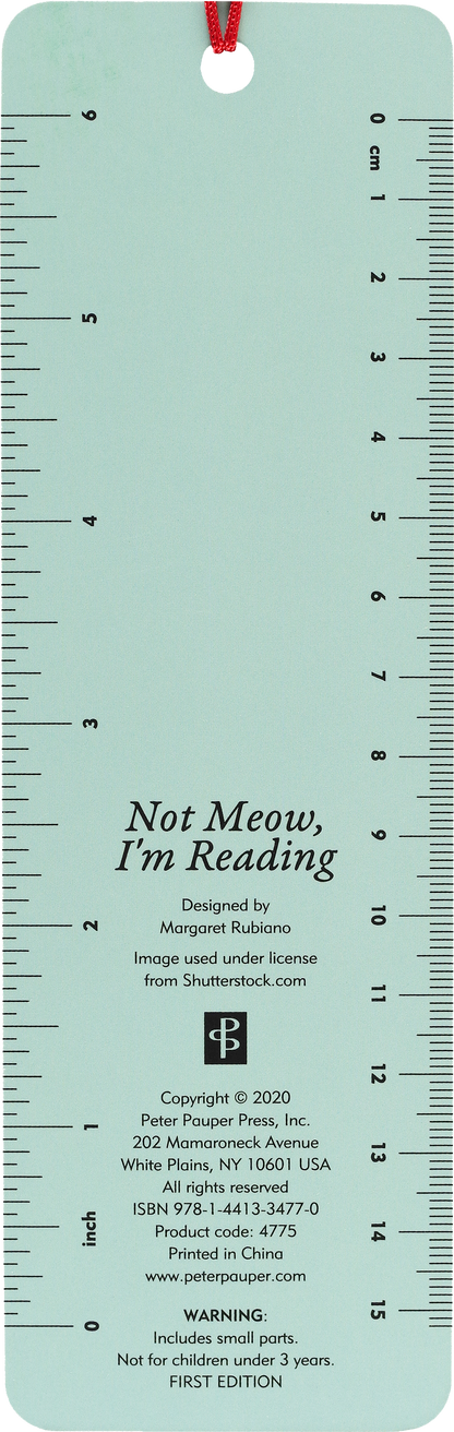 Not Meow, I'm Reading Children's Bookmark