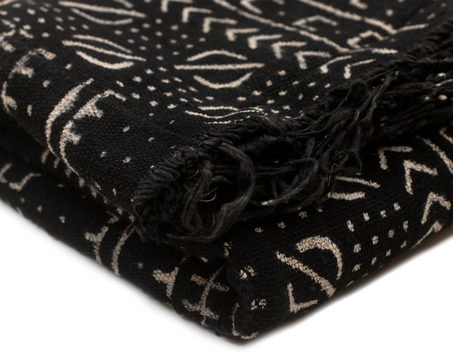 Ebony Black Bogolan Mali Mud Cloth (Mopti Design)