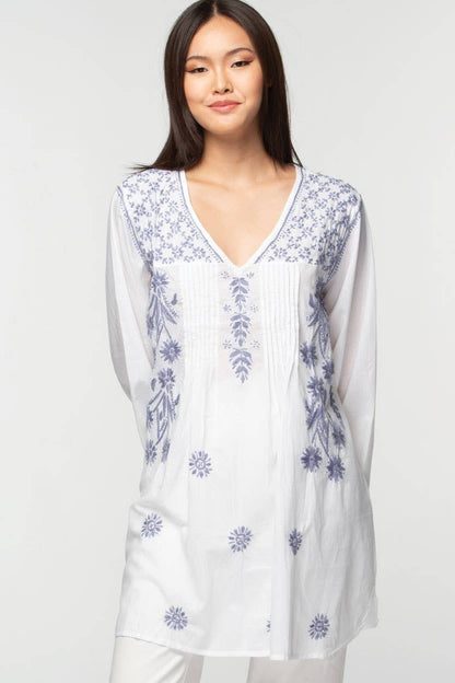 Divya Hand-Embroidered Cotton Tunic