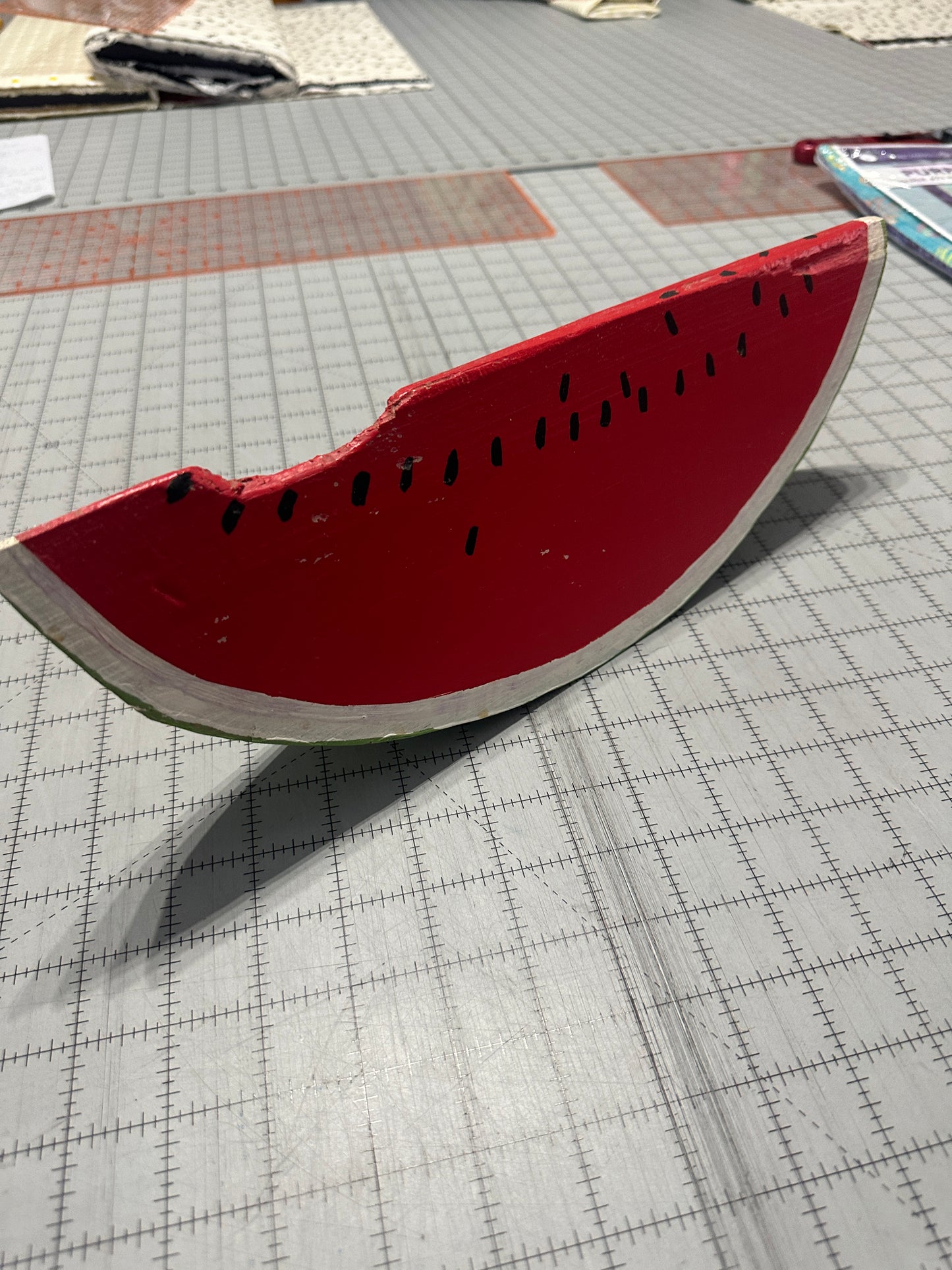 Folk art carved watermelon