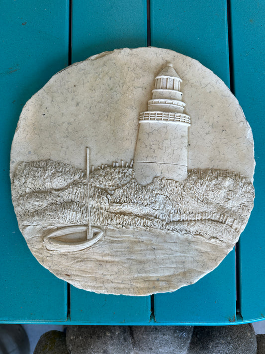 Concrete garden plaque