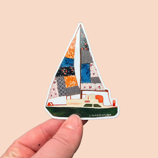 Sailboat Vinyl Sticker, Boat Sticker, Nautical Stickers