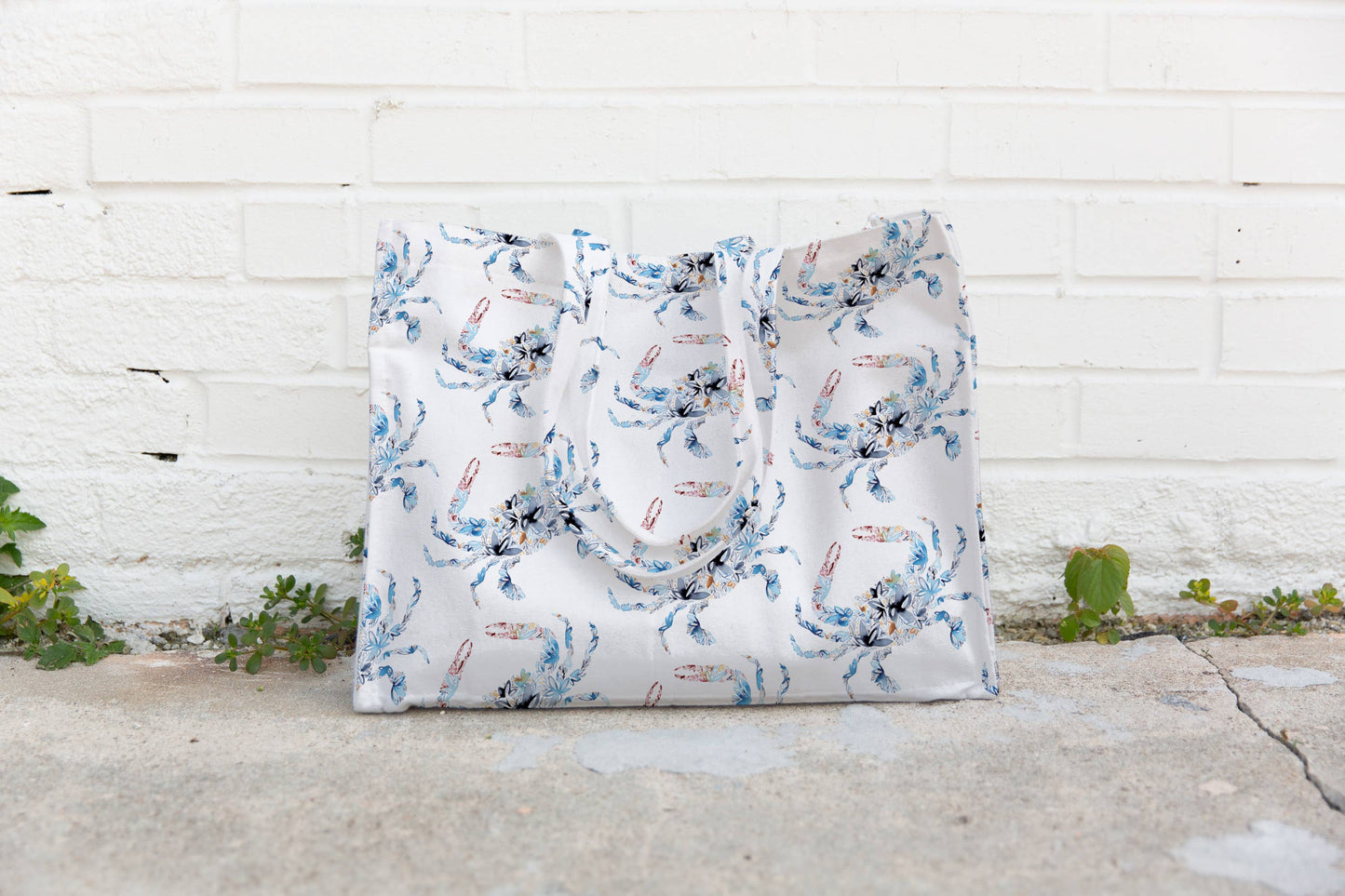 Blue Crab Canvas Tote Bag