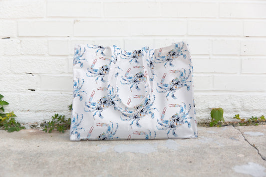 Blue Crab Canvas Tote Bag