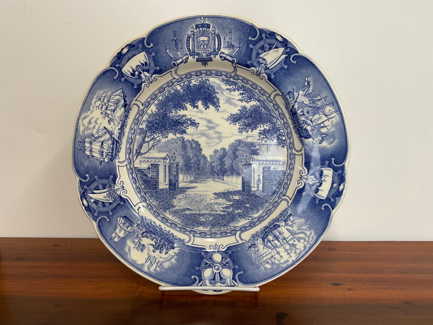 Wedgewood U.S. Naval Academy Plate-Staffordshire Blue