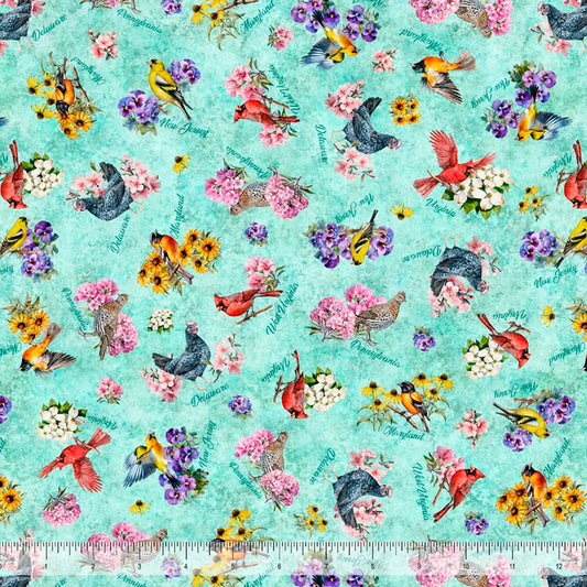 MID ATLANTIC SHOP HOP 2026-BIRDS & FLOWERS-turquoise