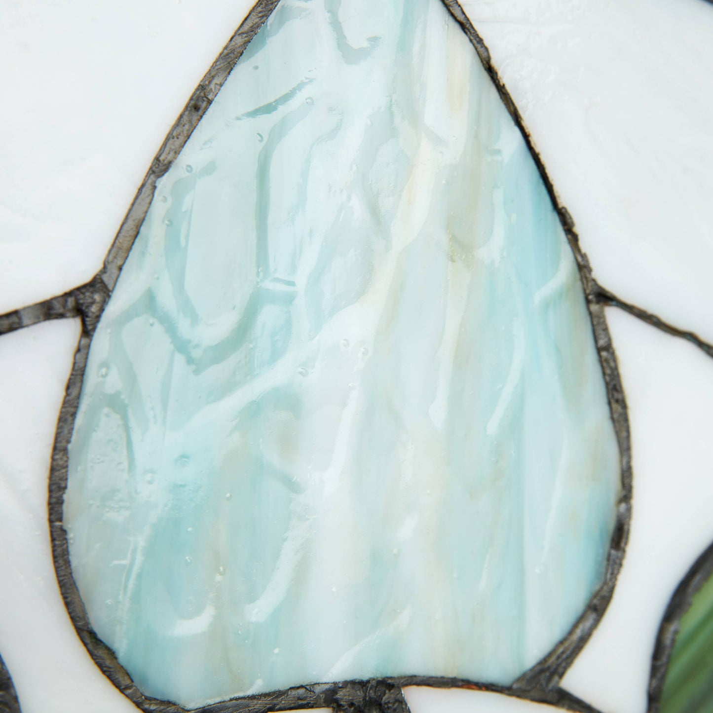 Geometric Floral Handcrafted Stained Glass Window Panel