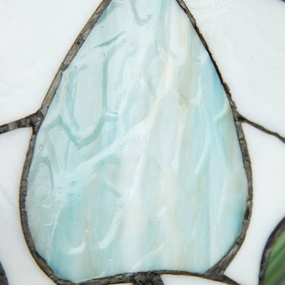 Geometric Floral Handcrafted Stained Glass Window Panel