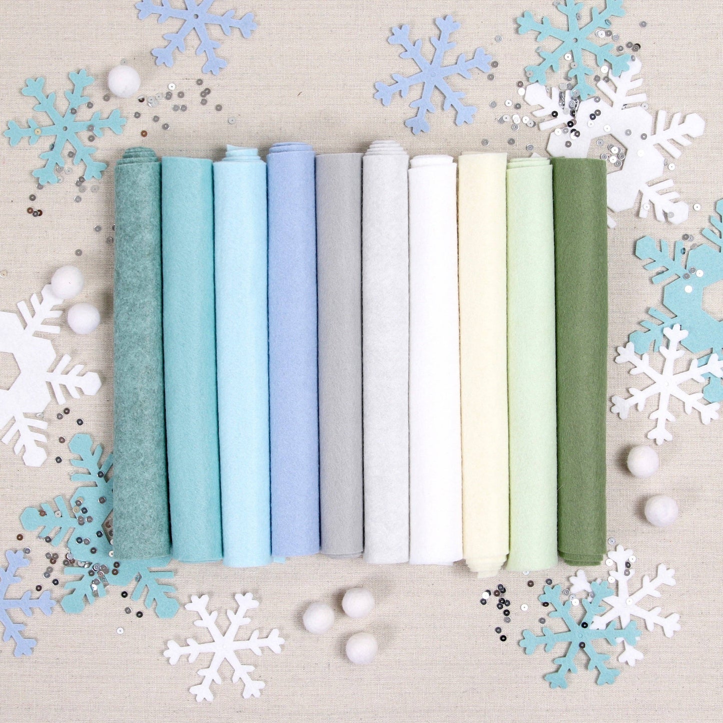 Wool Felt Sheets, First Frost