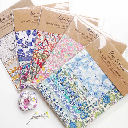 Liberty Tana Lawn Fabric Mixed Colours 9 Patch Cushion Kit