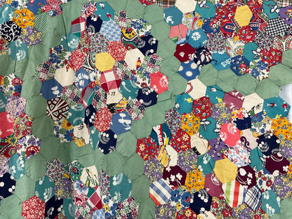 Antique Grandmother's Garden Quilt Top