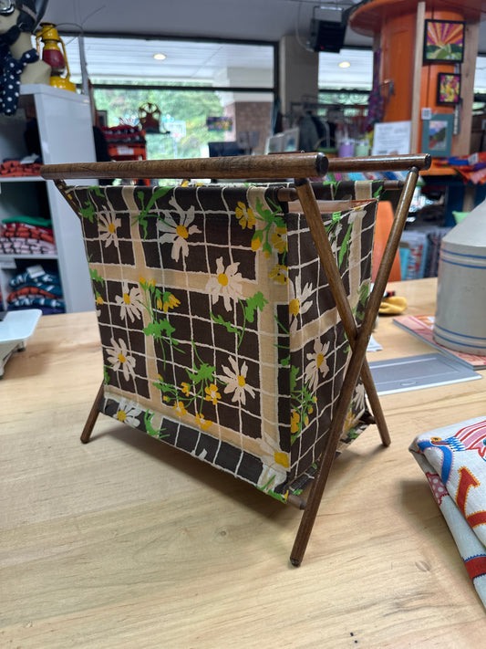 Vintage folding knitting or sewing caddy/bag