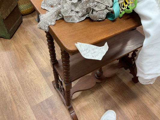 Antique Walnut Spindle Toy Side Table