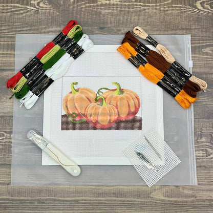 Three Pumpkins Needlepoint Kit
