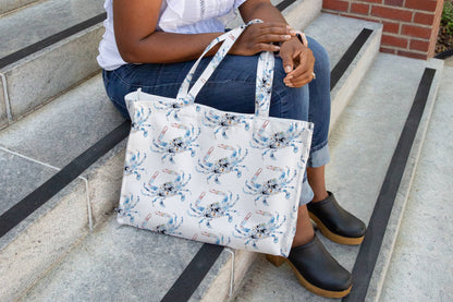 Blue Crab Canvas Tote Bag