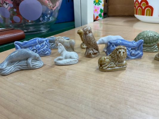 Red Rose Tea Figurines from 1960s - wade whimsies miniature