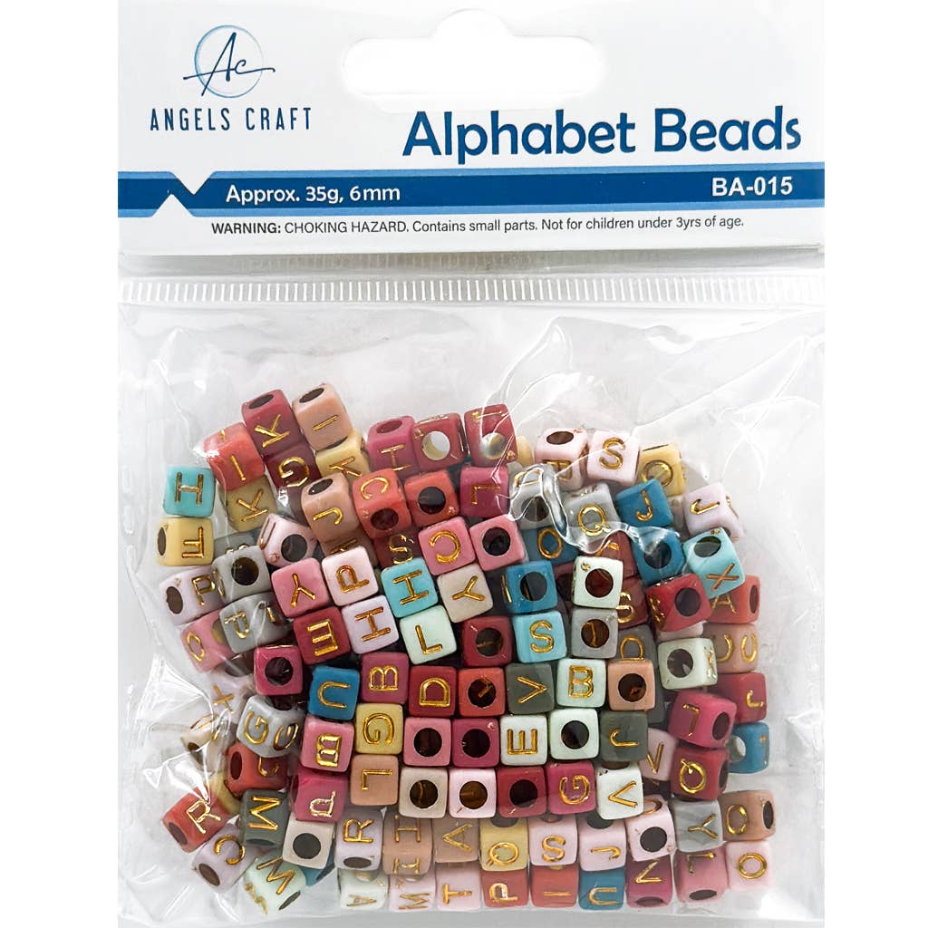 Alphabet Beads - Cube Shape (4 colors available)