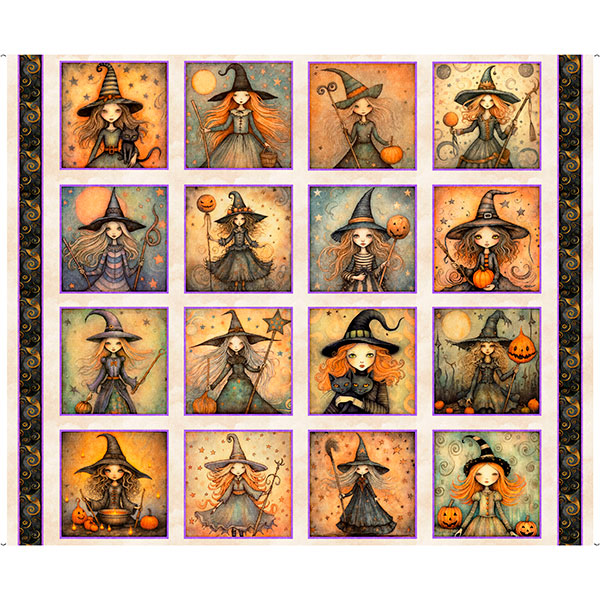 WITCH PICTURE PATCHES PANEL-BLACK