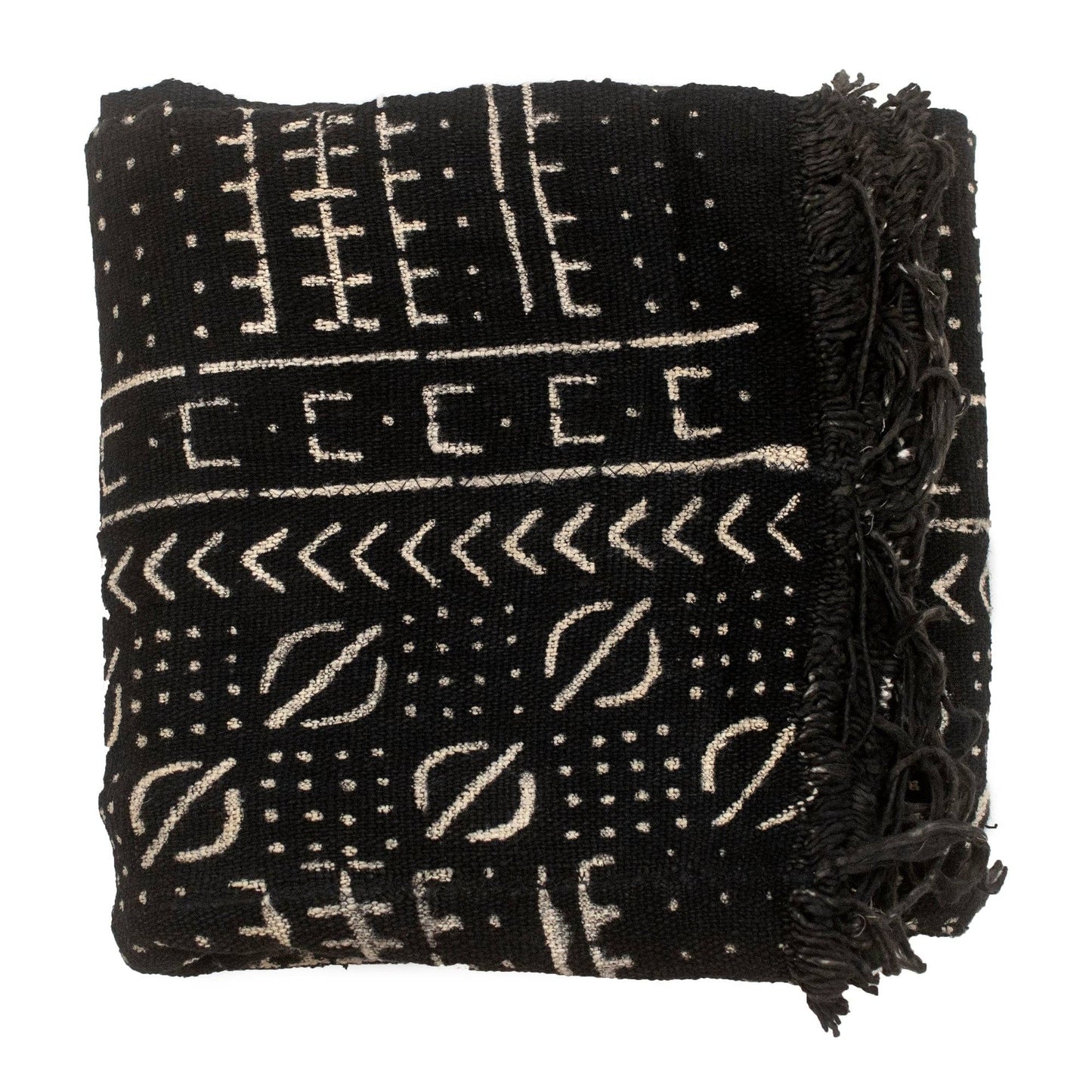 Ebony Black Bogolan Mali Mud Cloth (Mopti Design)