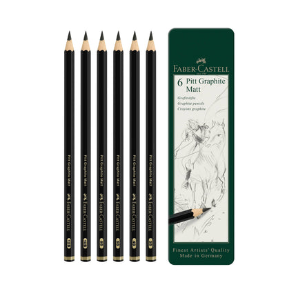 Pitt Graphite Matte Pencils for Drawing, Tin of 6